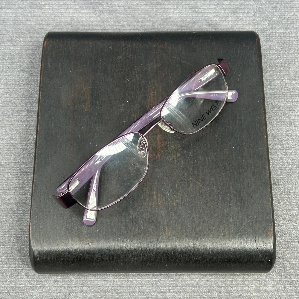 Nine West NW1036 500 Purple Oval Semi-Rimless Y2k Eyeglasses Frames 52-16-135